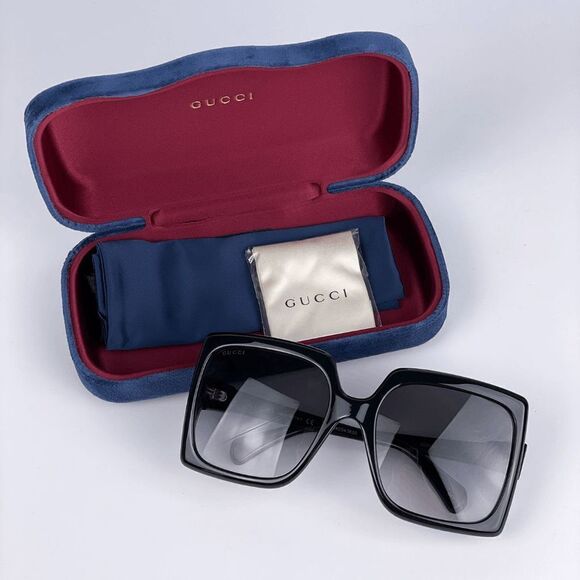 NEW Gucci GG0876S 001 Black Gray Gradient Oversized Women Sunglasses main image 8